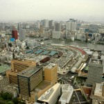 La baie de Tokyo depuis le dernier étage de l\'immeuble Dentsu
