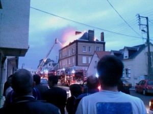 Une maison en feu rue Rotschild à Berck