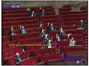 Vote pour la loi Hadopi à l'Assemblée Nationale le 9 avril 2009