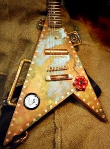 Steampunk Flying V par Ellie Guitars