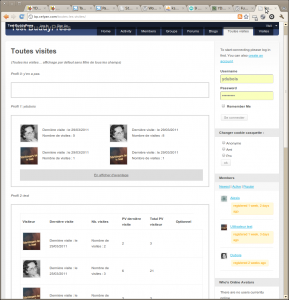 Profile Visitor Tracker screenshot - 2 - using the shortcode in BuddyPress