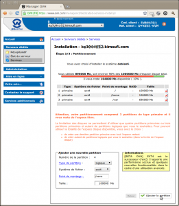 Capture-Manager OVH 18 - Chromium Capture-Manager OVH 18 - Attention votre partitionnement comprend 3 partitions de type primaire